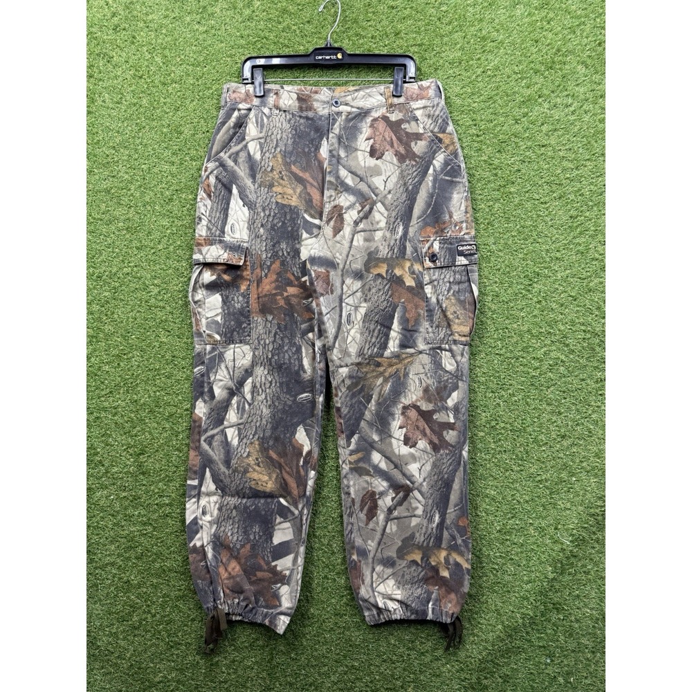 Vintage Commander Camo Pants Mens Large Mossy Oak Camoflage Cargo USA Made Work